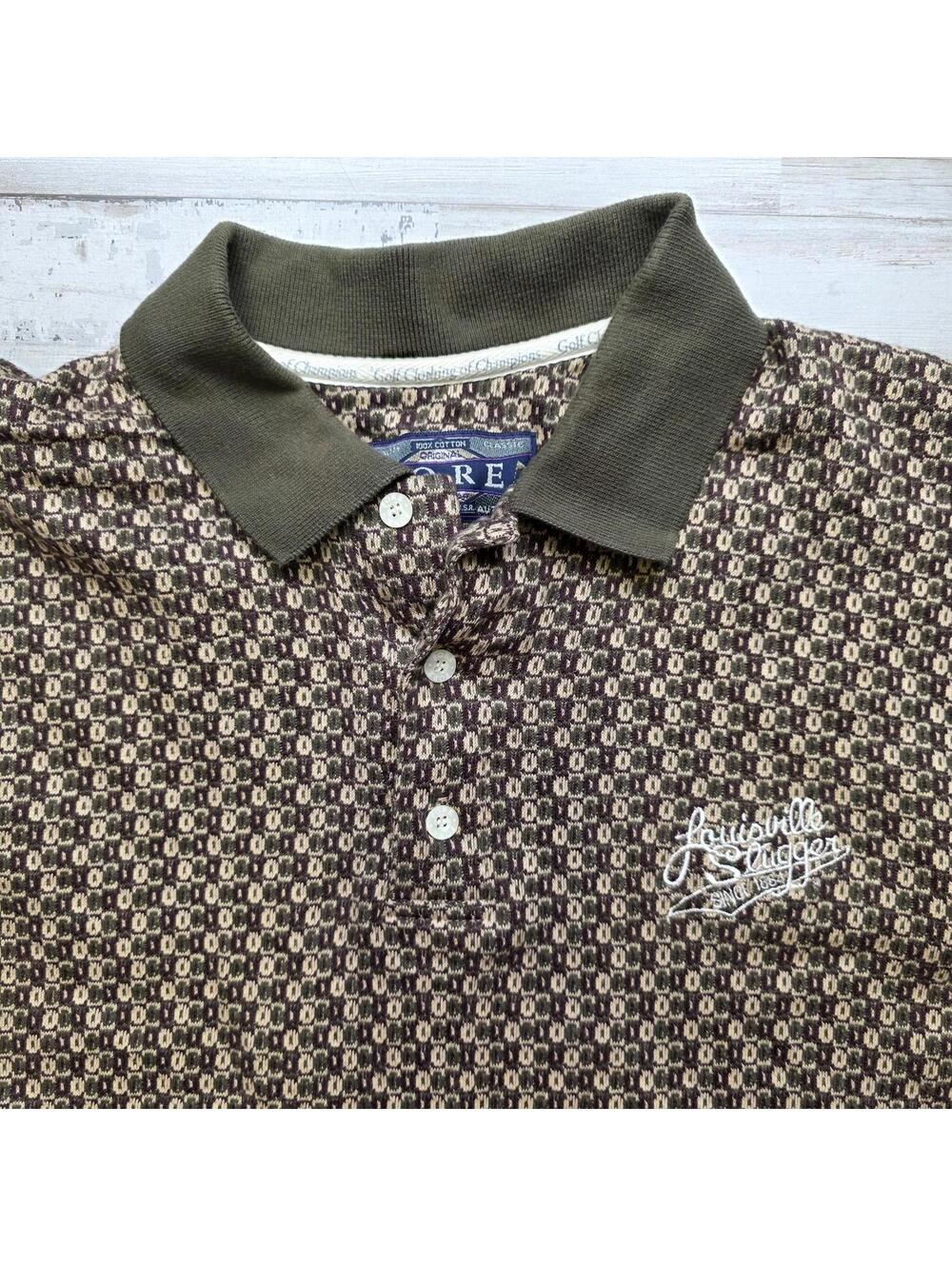 1990s FORE Polo Golf Shirt w/ Louisville Slugger Baseball Embroidery Men's XL